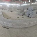 北海 芝麻白异形坐凳，自然面光面弧形加工