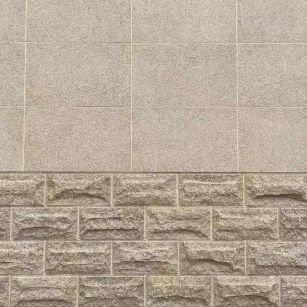 北海 黄金麻自然面蘑菇石配荔枝面干挂