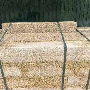 北海 黄金麻花岗岩石材机切面栏杆料半成品