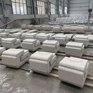 北海 白麻花岗岩异形加工-石凳，坐凳