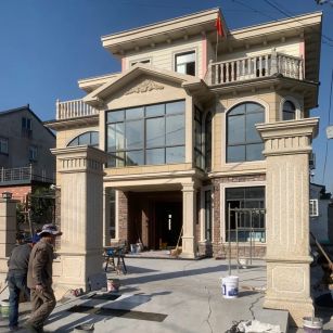 北海 黄金麻花岗岩荔枝面别墅外墙干挂私家专属