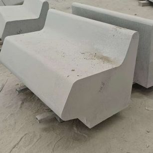 北海 芝麻白花岗岩异形坐凳，石凳