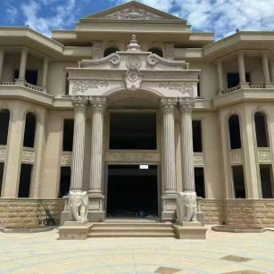 北海 黄金麻别墅外墙干挂，大柱，大象，蘑菇石，雕花板