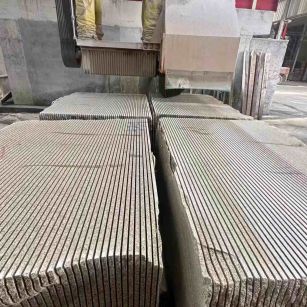 北海 车间生产日常，黄金麻白麻花岗岩