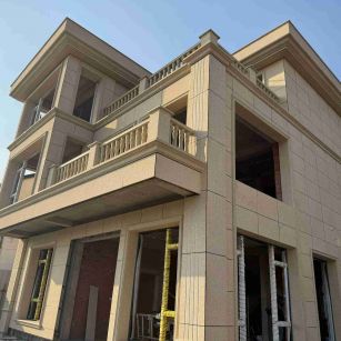 北海 黄金麻花岗岩石材荔枝面外墙干挂效果展示