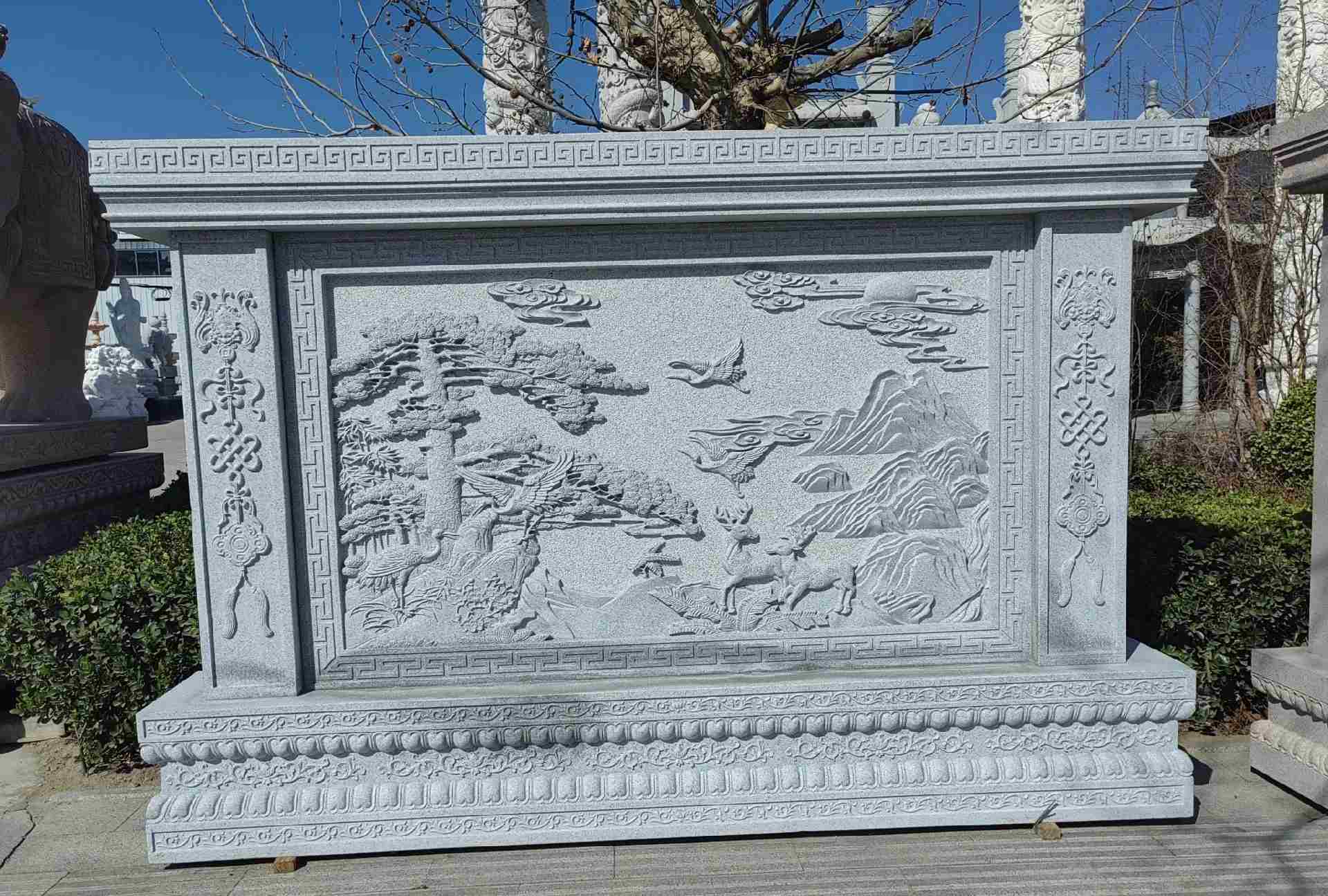 北海 芝麻白大型照壁，屏风，影壁