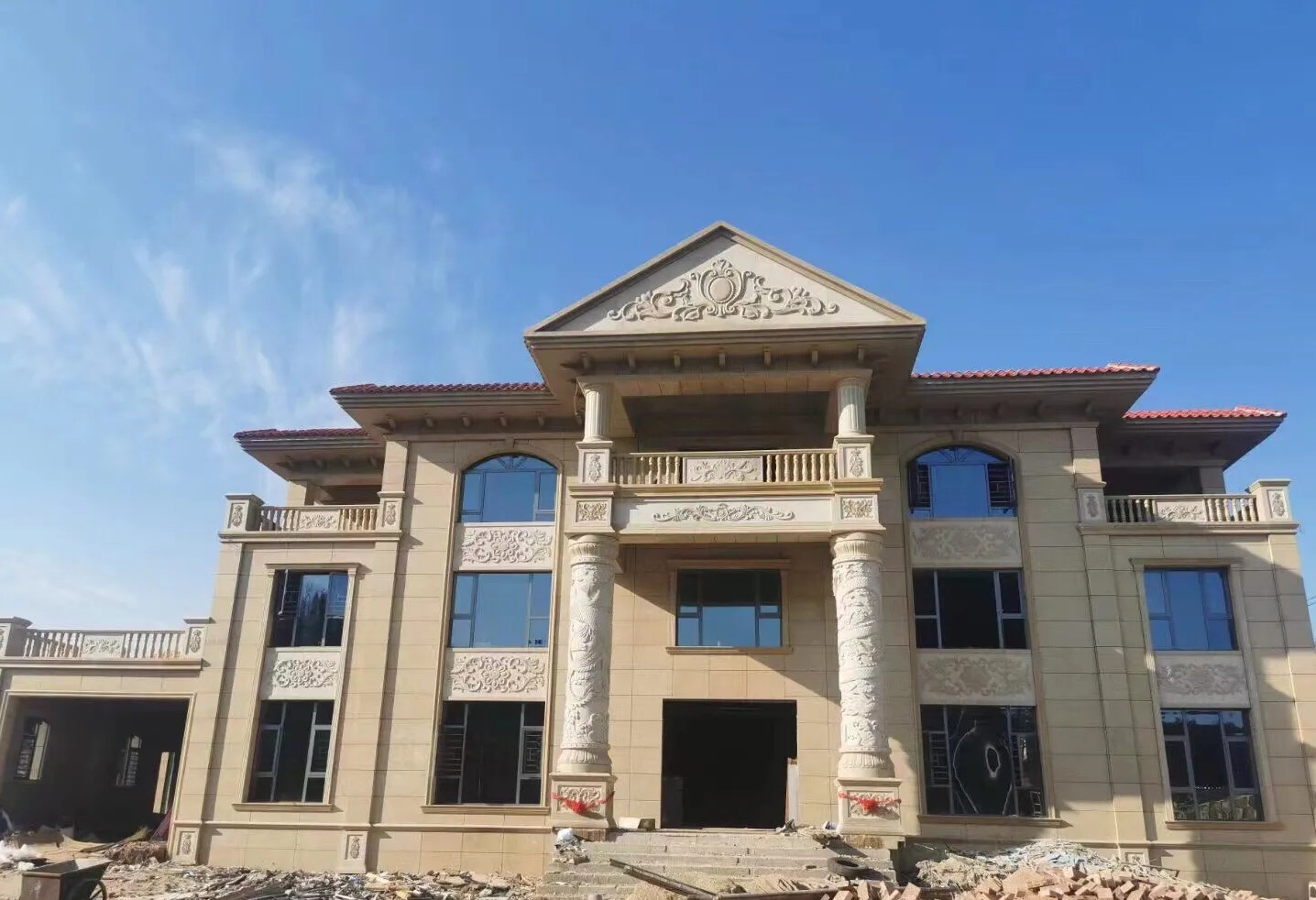 北海 黄金麻花岗岩别墅外墙干挂