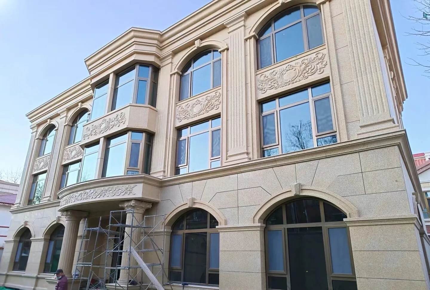 北海 黄金麻花岗岩别墅外墙干挂