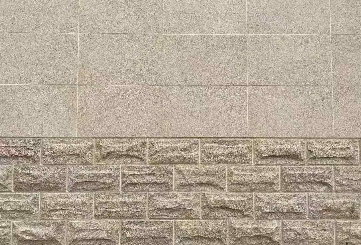 北海 黄金麻自然面蘑菇石配荔枝面干挂