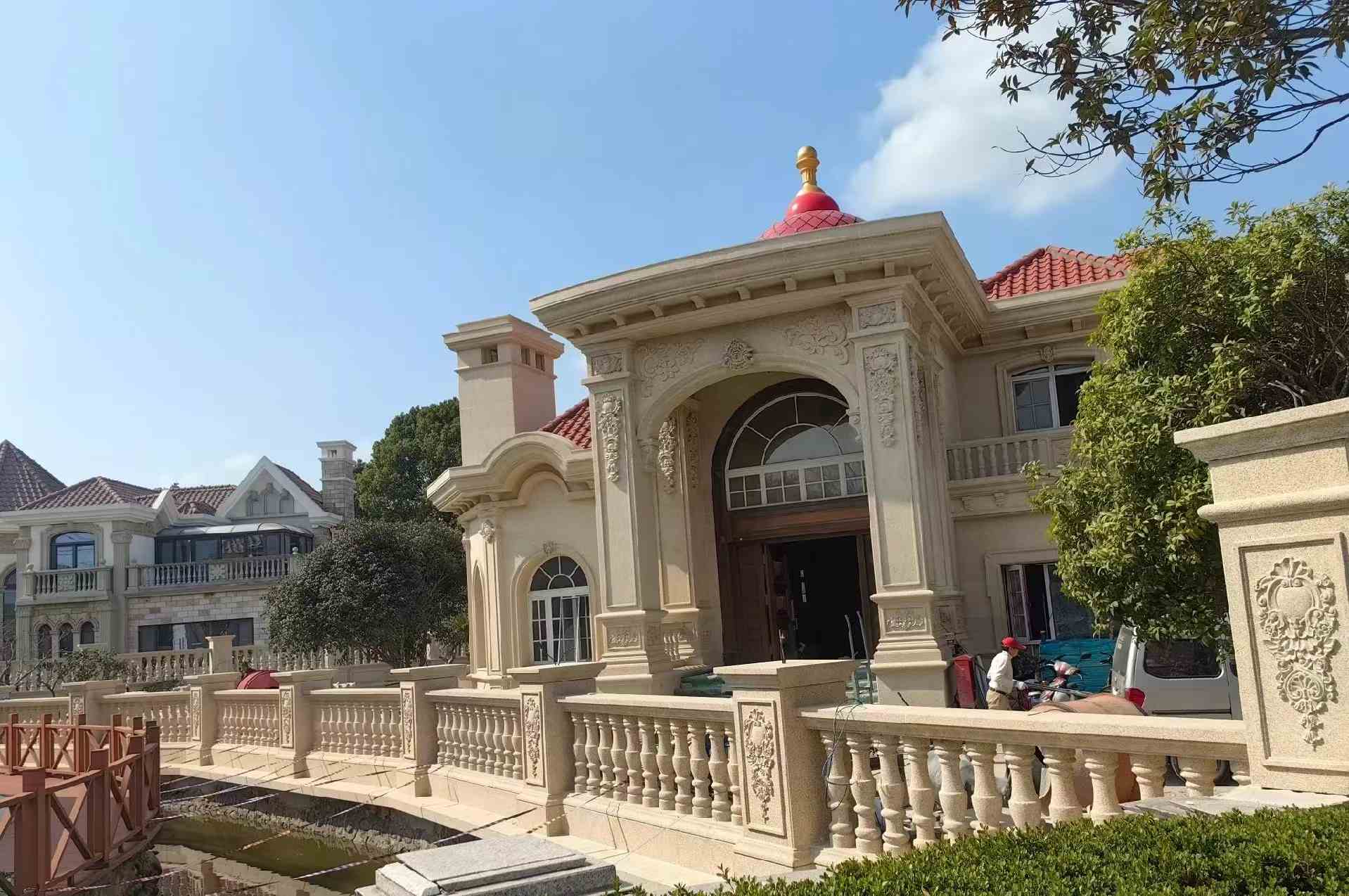 北海 黄金麻花岗岩欧式别墅