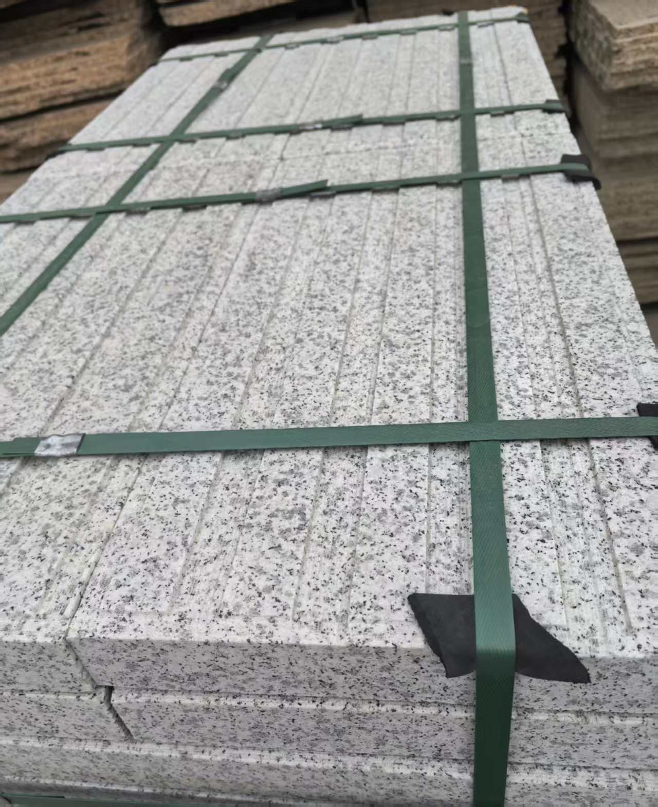 北海 白麻花岗岩直行盲道石，盲条，地铺石