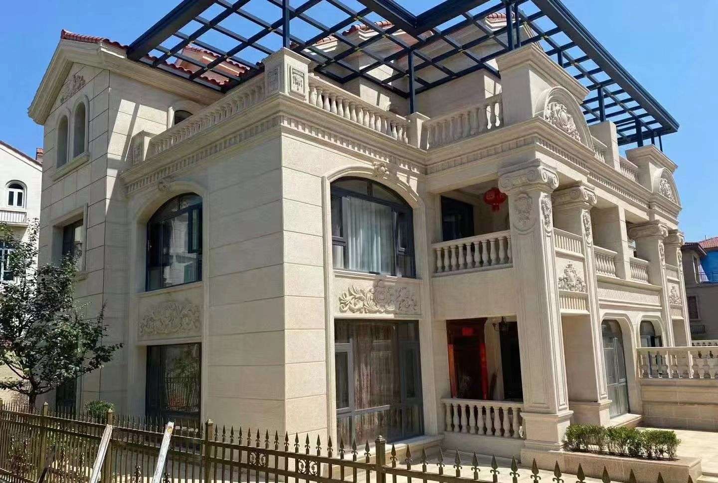 北海 黄金麻花岗岩荔枝面别墅外墙干挂