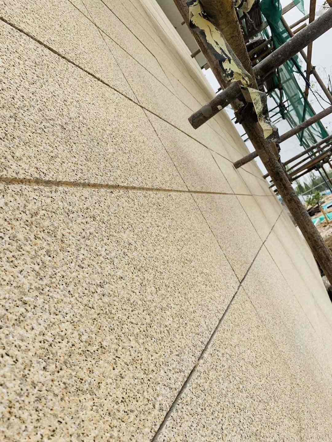 北海 黄金麻花岗岩荔枝面外墙干挂石材效果示例